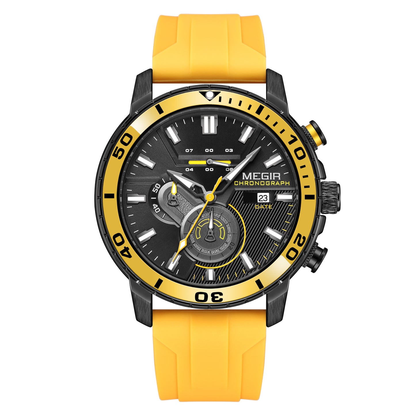 MEGIR Luxury Military Watches for Men Fashion Sport Quartz Wristwatch Waterproof Silicone Band Male Clock Chronograph with Date-14