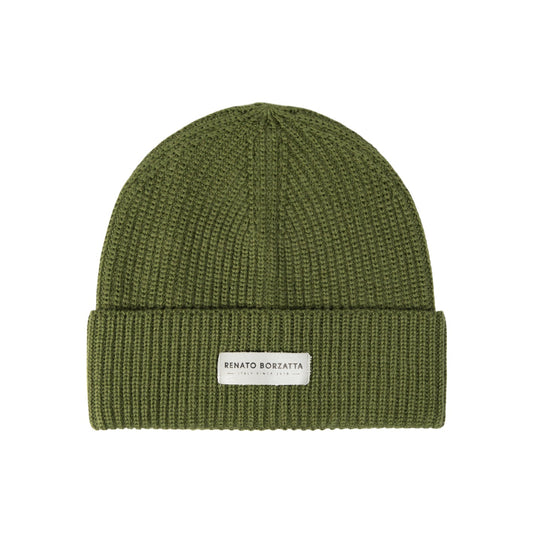 RB5003E | CERVINO Wool Blend Knit Hat Made in Italy. Green - One Size-0