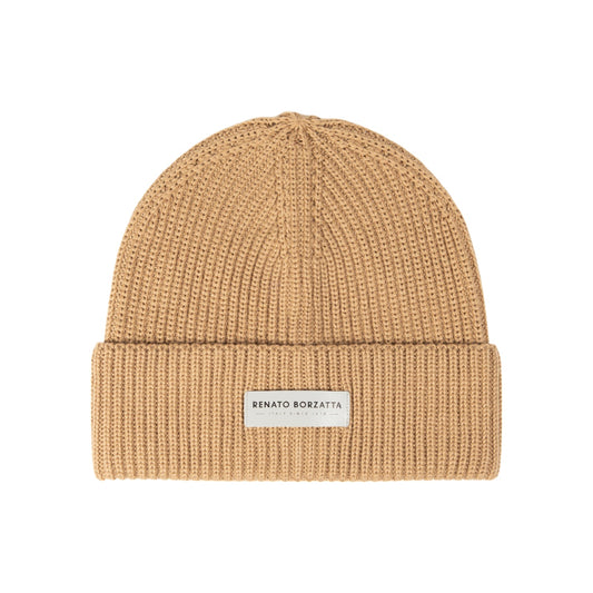 RB5003Z | CERVINO Wool Blend Knit Hat Made in Italy. Camel Color - One Size-0